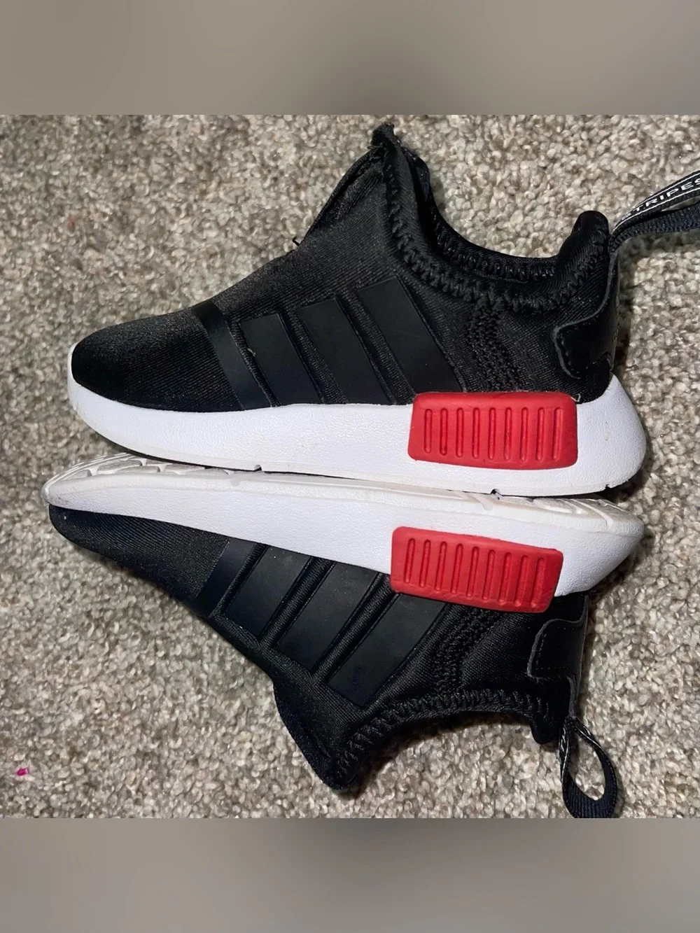 Adidas 5K NMD 360 black slip on red white blue